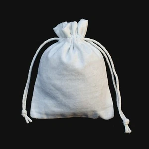 Cotton Drawstring White Small Favor Coin Bag Indian Jewelry Packaging Pouch - Picture 1 of 6