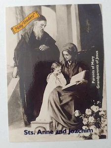 ✟ HOLY TRADERS Sts. Tarjeta coleccionable católica de Anne & Joachim (1993 Aziriah Co) - Imagen 1 de 2