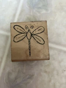 JRL Design Co. Dragonfly Insect Bug Rubber Stamp Wood Mount #AV151 - Picture 1 of 3