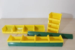 12 gelbe Sichtlagerboxen Größe 1 Stapelboxen Sichtboxen + 3x Wandschiene Schiene - Bild 1 von 5
