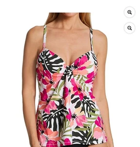 LEILANI Women's Byron Bay Scorpio Tropical Print Underwire Tankini Top 14 NWOT - Picture 1 of 4