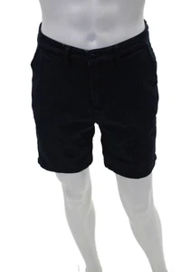 DUER Mens Cotton Flat Front Zip Pocket Casual Shorts Navy Size 32 - Picture 1 of 6