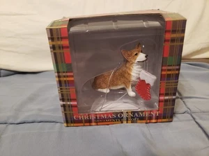 Sandicast - Pembroke Welsh Corgi w/Red Stocking Christmas Ornament 3" EUC - Picture 1 of 13