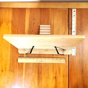 NEW Hinged Bamboo Cookbook Book Page Holder Music Stand 14x9.5" Adjustable Fold - Picture 1 of 7