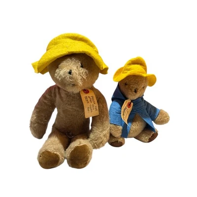 Paddington Bear 1975 9" Blue Coat Yellow Hat Eden Toy 1984 & Musical 14” Working - Image 1 of 4