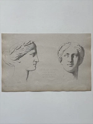 Antiguo Grabado 1868 Académico Mujer Retrato Estudio Escultura Griega Fidias Foto 1 de 4