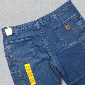 NUOVO Carhartt B200 Jeans Uomo 40x30 Blu Denim Falegname Foderato in Pile Utility - Foto 1 di 13