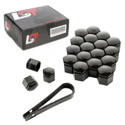 Juego de 20 tapas de tornillos de rueda negro brillante 19 mm para ALFA ROMEO Foto 1 de 4