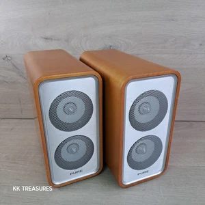 Pure Digital Bookshelf Hi-Fi Speakers 12A67 30W 6 Ohms Brown Beech Wooden Effect - Picture 1 of 24