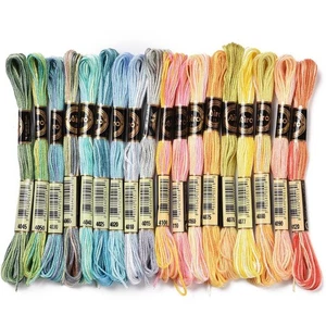 Rainbow Gradient Color Cross Stitch Floss Variegated Embroidery String 6 Stra... - Picture 1 of 7