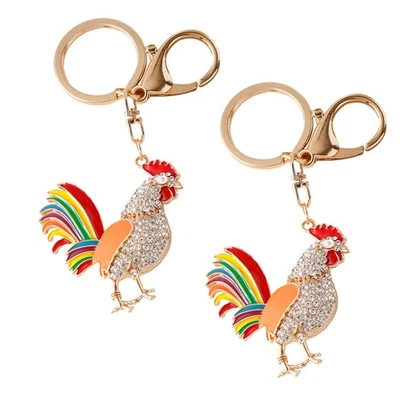 2 Pcs Chainette Porte Clé Clef Anneau Accessoires De Chaîne Clés Pendentif - Photo 1/4