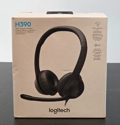 Logitech H390 Wired USB-A On-Ear Stereo Headphones w/ Noise Canceling Microphone - Image 1 of 4