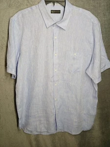 NWT Mens Neiman Marcus Short Sleeve Blue Button-up Shirt Size XL - Picture 1 of 6