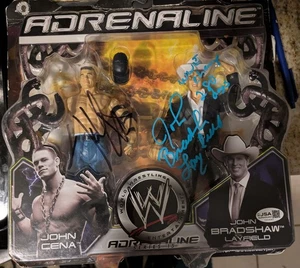 John Cena & JBL John Bradshaw Layfield Signed Adrenaline Figure JSA - Picture 1 of 3