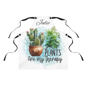 Cactus Therapy Apron – Personalized Gardening Gift, Plant Lover Cooking Apron - Picture 1 of 4