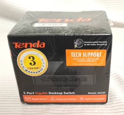 5 Port Gigabit  Ethernet Port From Tenda, Model SG105. Brand New. - Image 1 of 3