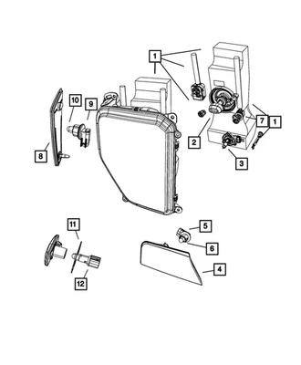 Lámpara de señal de giro y estacionamiento Mopar genuina derecha 57010124AA Foto 1 de 4