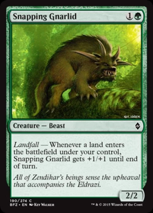 Snapping Gnarlid -Foil Light Play MTG Battle for Zendikar - Image 1 of 1