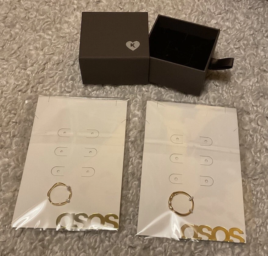 Asos Ringe Gr. S Kunstschmuck + Ringschachtel + Silber - Bild 1 von 4