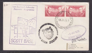 N.Z. 1973 ANTARCTIC RESEARCH PROGRAMME SCOTT BASE COVER SIGNED BY POSTMASTER - Picture 1 of 1