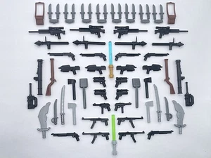 Lego Variety Weapon Pack Custom Lot of 58 RPG Shovel Lightsaber Radio Katana New - Picture 1 of 1