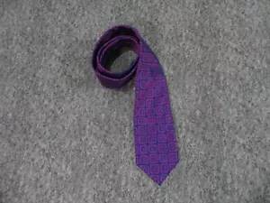 Charvet Place Vendome Mens Silk Necktie Tie Pink Geometric - Picture 1 of 7