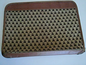 Vintage Brooks Brothers Cloth &  Leather Bound Portfolio  Very Good Condition! - Picture 1 of 6