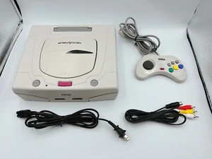 Sega Saturn White Console Controller Cables Set HST-3220 Japan Tested Working - Picture 1 of 16