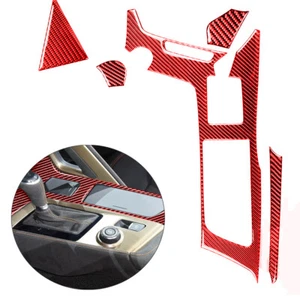 For Chevrolet Corvette C7 Red Carbon Fiber Gear Shift Water Cup Panel Trim Cover - Picture 1 of 12