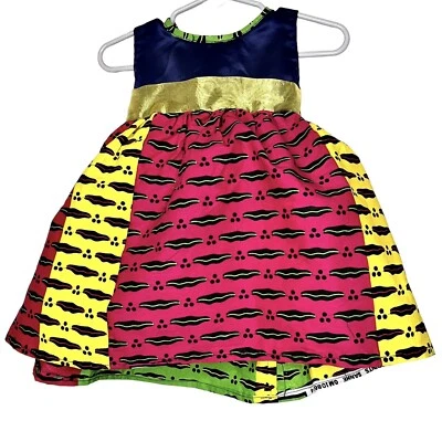 (12 Meses) Vestido Estampado Ankara Multicolor Fluido Bebé Niña Foto 1 de 4