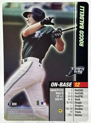 ROCCO BALDELLI TAMPA BAY RAYS 2003 MLB SHOWDOWN TRADING DEADLINE HOLO FOIL #129 - Image 1 of 4