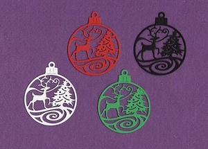 Christmas ornament deer die cuts scrapbook cards - Picture 1 of 1