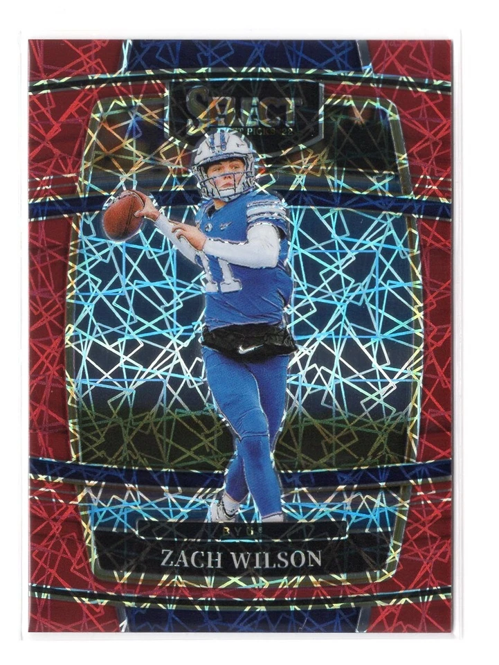 Football Card - 2022 Zach Wilson 41 Red Lazer Prizm - BYU Cougars Panini Select - Image 1 of 1