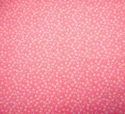 30s Reproduction Fabric By Half-Yard Tiny White Floral Lt Pink Cotton  - Image 1 of 2