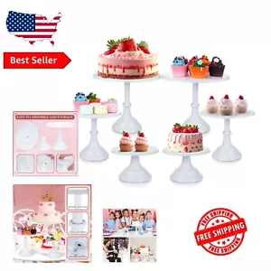 Versatile 6-Pc Round Cake Stands - Ideal for Weddings, Birthdays, and More - Picture 1 of 9