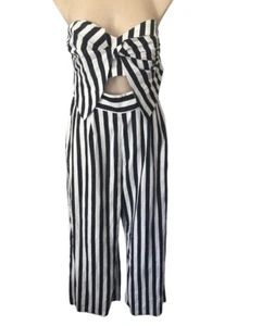Bardot 14 sleeveless wide leg romper playsuit Cutout Striped EUC - Picture 1 of 7