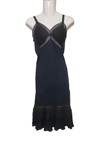 Vtg 70s Pandora Lingerie Accordion Hem Lace Nylon Full Dress Slip Size 38 READ - Picture 1 of 14