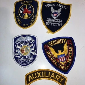 Set of 5 - travel Patches - police and fire - - Picture 1 of 7