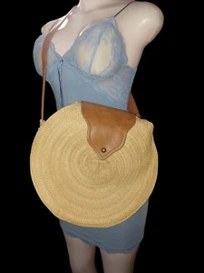 HANDWOVEN BEACH BAG CHIC ROPE CLUTCH PURSE - Picture 1 of 6