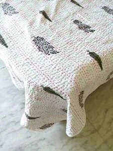 Tree print New Kantha Quilt Handmade Bed Matching Bedspread Sheet For Home Gift - Picture 1 of 4