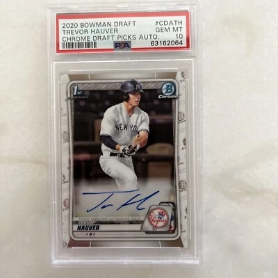 2020 Bowman Draft Chrome Draft Picks Auto Trevor Hauver #CDA-TH PSA 10 GEM Auto - Image 1 of 2
