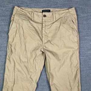 American Eagle Pants Mens 33x31 Beige Khaki Chino Original Straight Tag 33x34 - Picture 1 of 12