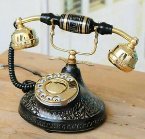 Telefon viktorianisches nautisches Messing-Rotationsradierung altes... - Afbeelding 1 van 5