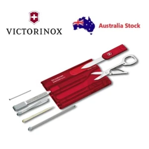 VICTORINOX Swiss Army Knife Swiss Card Classic - Ruby / Translucent Red 0.7100.T - Picture 1 of 3