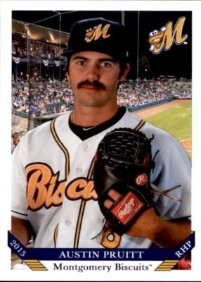 2015 Montgomery Biscuits Grandstand 18 Austin Pruitt The Woodlands Texas TX Card - Image 1 of 2