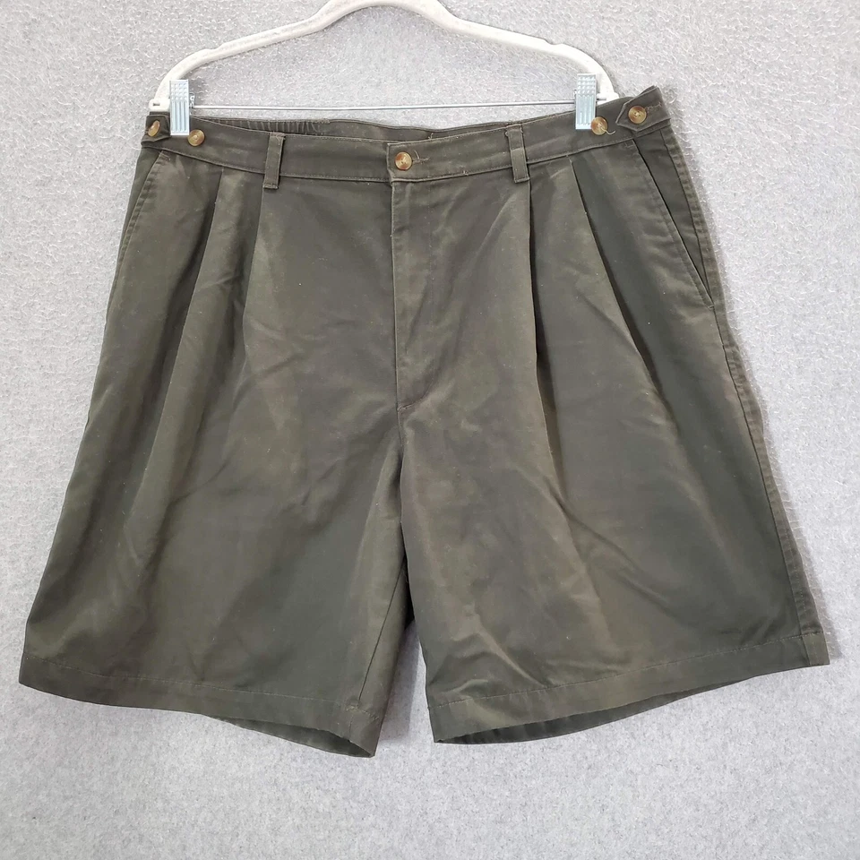 Pantalones Cortos De Colección Savane Hombres 38 Oliva Chino Plisado Aire Libre Senderismo Y2K Foto 1 de 4