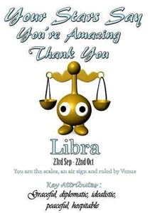 Tarjeta de felicitación personalizada Libra A5 zodiaco, horóscopo, estrellas PID187 - Imagen 1 de 1