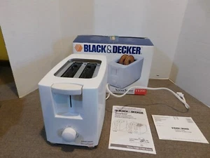 Black & Decker White 2 Slice Wide Slot Toaster NEW - Picture 1 of 7