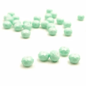 Vintageparts DIY Glasschliffperlen in mintfarben 8x6mm 30 Stück - Bild 1 von 4