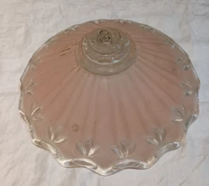 Vintage pink satin glass ceiling light cover 10" 3 hole - Picture 1 of 3